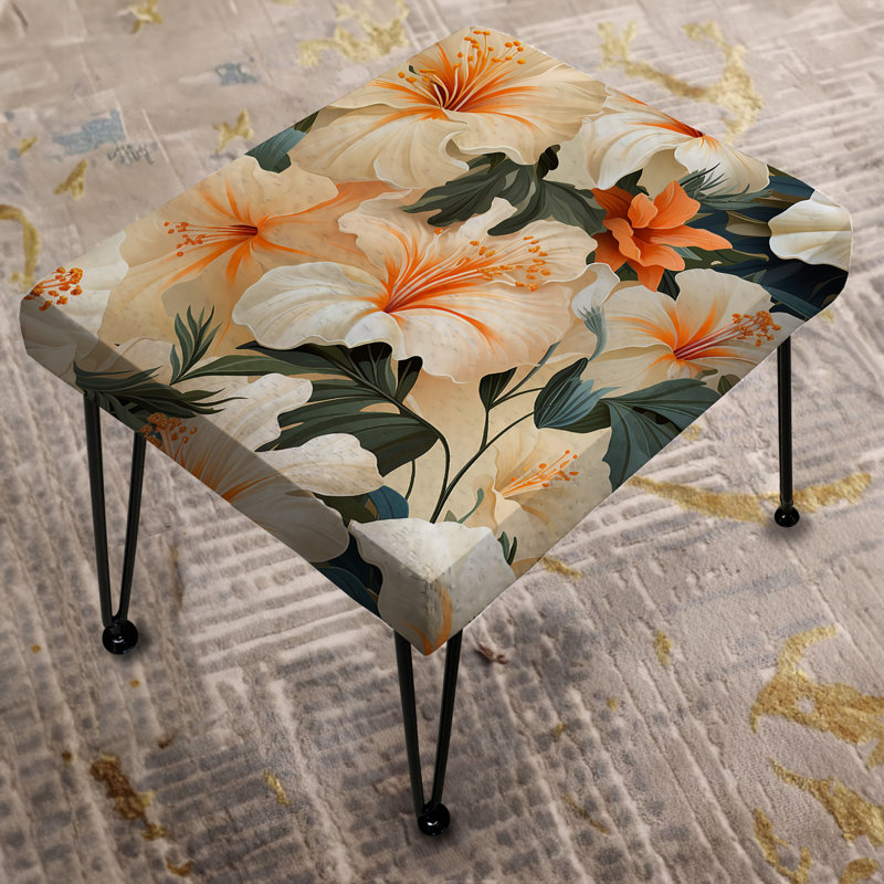 Papaya Dreams Tropical Pattern - Tropical Rectangle Ottoman