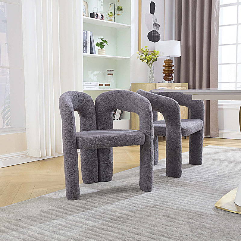 Ensemble de 2 chaises de salle à manger rembourrées, Gris