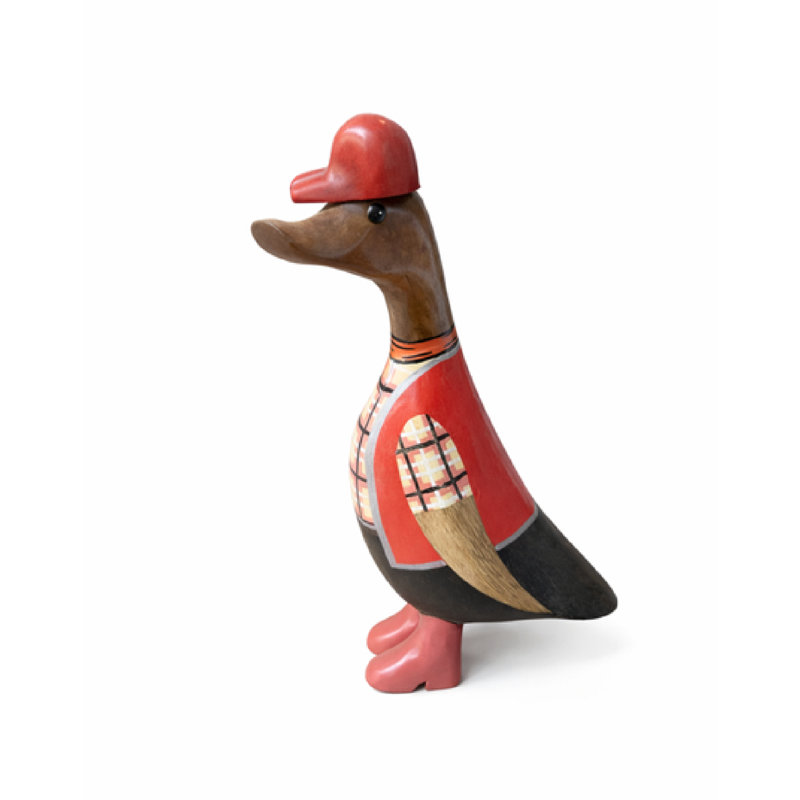 Figurine en bois de teck et de bambou faite à la main