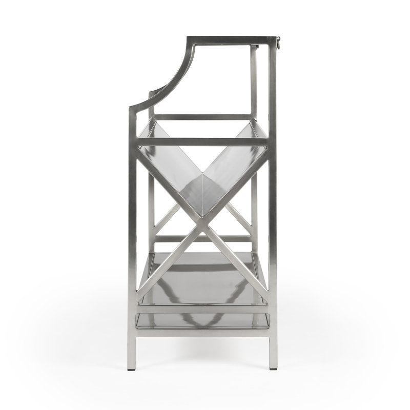 Keats Library 2 Tier 36"W Bookcase, Silver