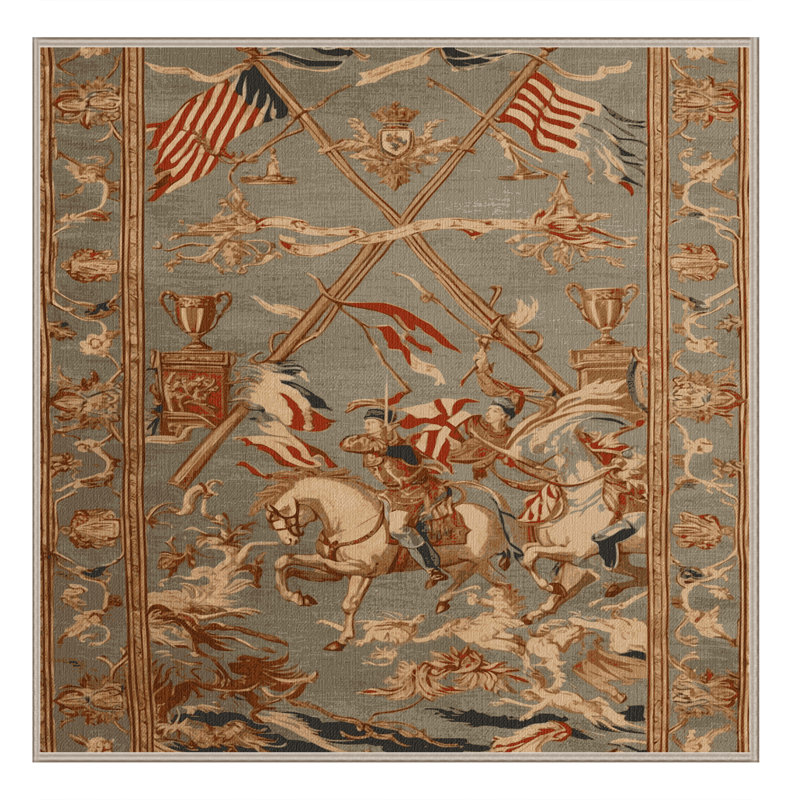 Tapis beige français lavable à la machine, Carré 5 pi