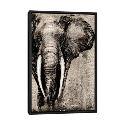 Éléphant sur papier journal par Patricia Pinto - impression d'art graphique