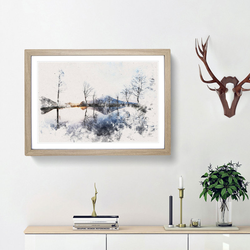Mount Fuji in Fujinomiya Japan - Picture Frame Graphic Art Print, 45cm H x 63cm W x 2cm D, Oak Framed