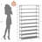 10 Tiers Shoe Rack 50 Pairs Large Capacity Tall Shoe Organizer Sturdy Shoe Storage With Two Hooks Space Saving Metal Wide Shoe Rack For Closet, Entryway, Bedroom, Grey-129171016