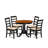 5 Piece Kitchen Table & Chairs Set Includes a Round Dining Room Table with Pedestal and 4 Linen Fabric Upholstered Chairs, 36x36 Inch, Black & Cherry-1526455404-1526455403-1606108414