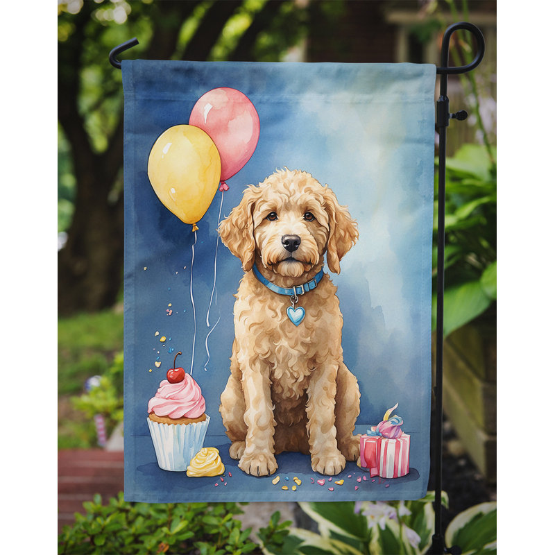 Happy Birthday Garden Flag, Goldendoodle