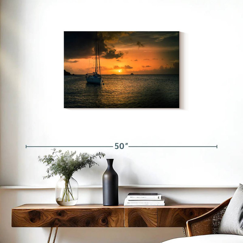 Mehar Caribbean Island Sailboat, 20" H x 30" W