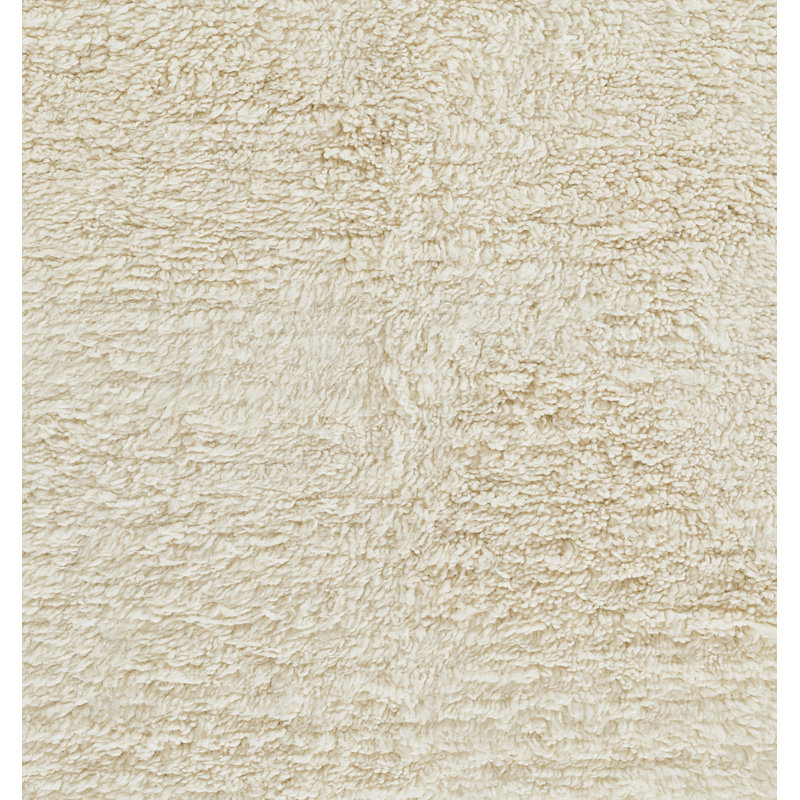 Astell Solid Colour Handmade Flatweave Wool Area Rug in Ivory, Rectangle 5' x 8'
