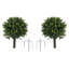 Lot de 2 boules de buis artificiel, faux arbustes à trois branches pour la décoration de porche, jardin, cour ou balcon.