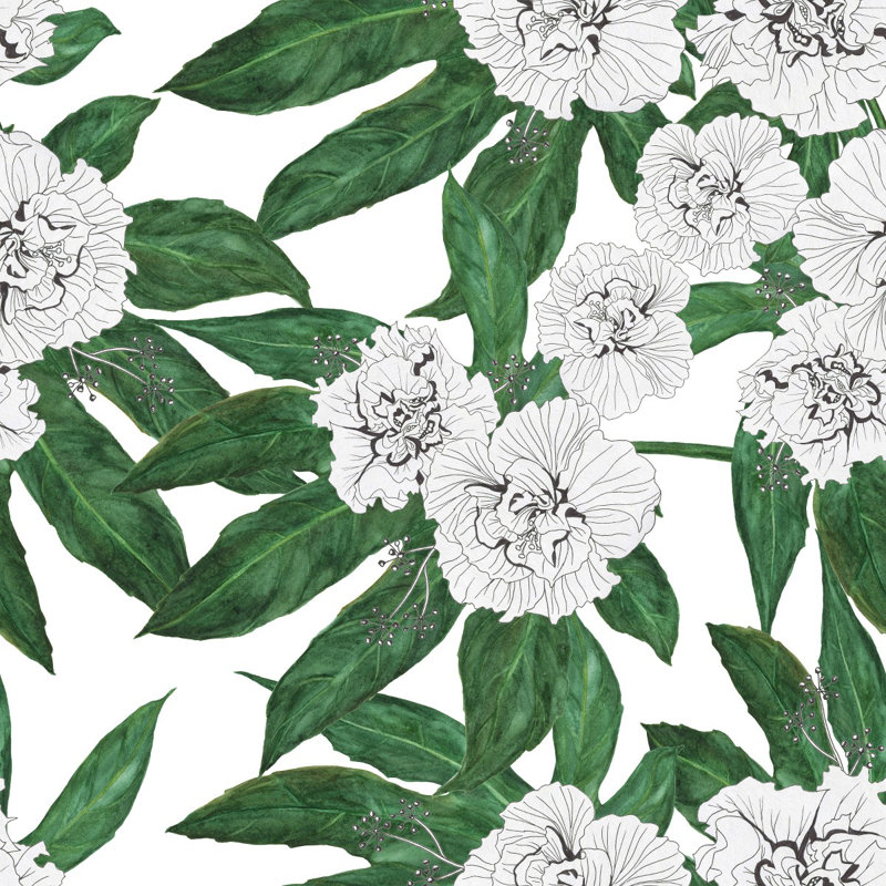 Peel & Stick Floral Wall Mural, 8.33' W x 8.33' L