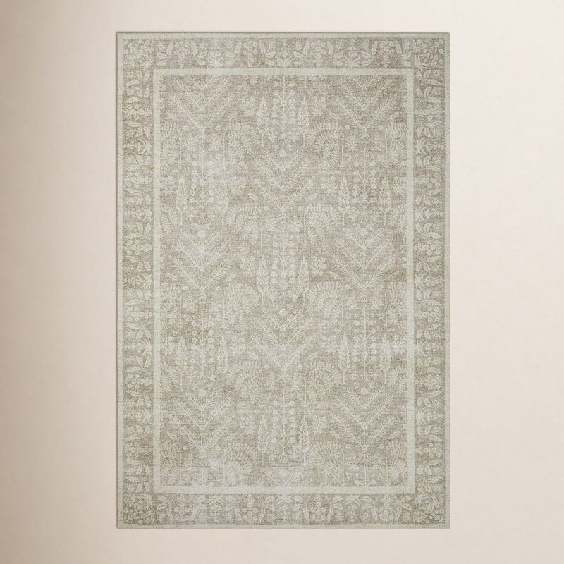 Rifle Paper Co. x Loloi Maison Bough Natural Rug, Square 1'6"