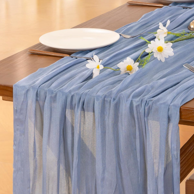 Chemin de table en étamine Cheesecloth Summer Boho Tapis de couloir de campagne rustique 10 pièces en toile de fromage à gaze rustique 10 pièces pour fête de naissance