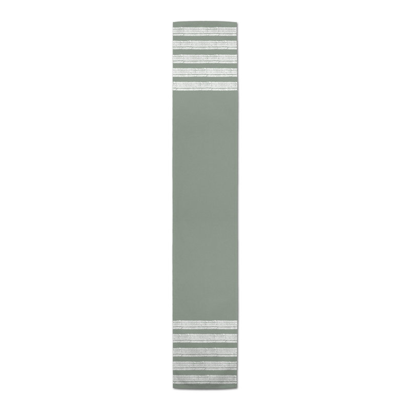 Lashbrook Rectangle Striped Polyester Table Runner, 90'' x 16'', Green
