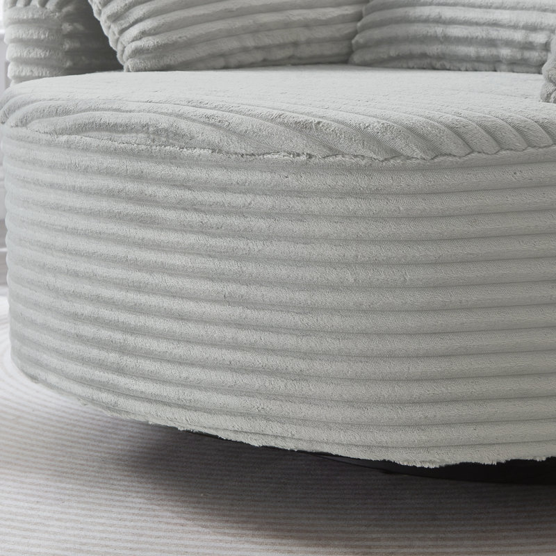 360° Swivel Chair Accent Barrel Chair, Light Gray