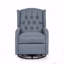 Fauteuil inclinable pivotant capitonné en lin gris anthracite - Fauteuil inclinable manuel pivotant à 360 ° pour le salon et la chambre de bébé