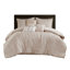 Ensemble d'édredon 7 pièces Cal King beige-117539055-117539051