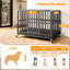 Meuble pour cage 38 po en métal robuste avec roues verrouillables, cage intérieure pour chien avec plateau amovible et double porte, chenil pour chiens de grande / moyenne taille-936252853-933074098