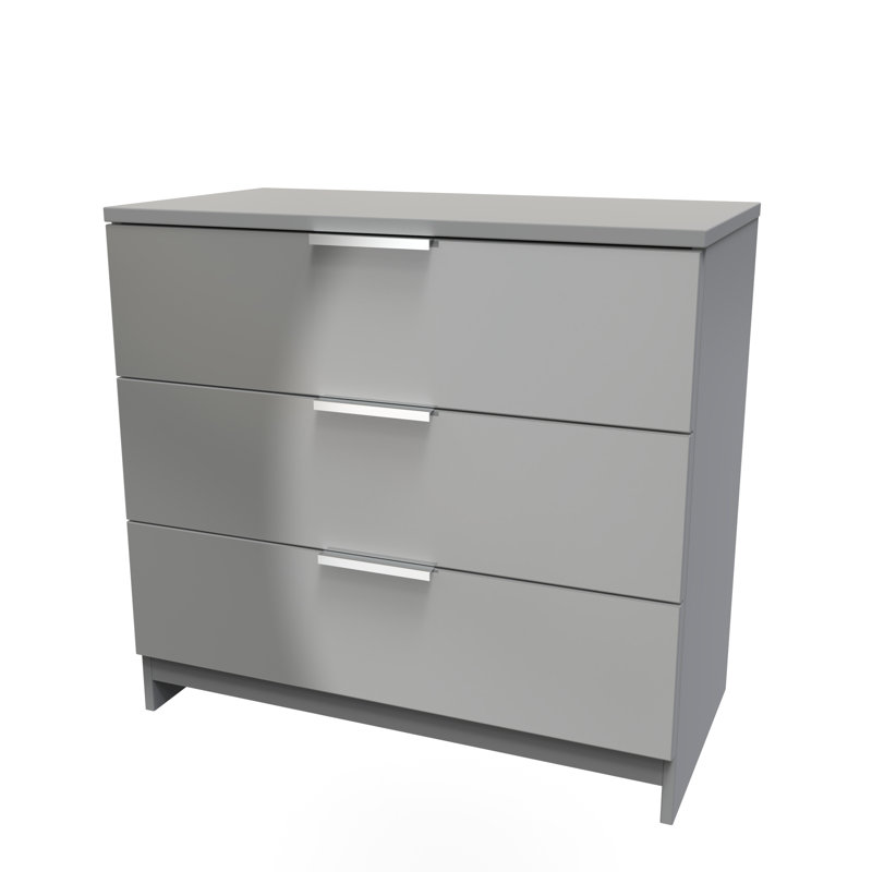 Fully Assembled Ritzman 3 - Drawer Chest of Drawers, Uniform Grey/Dusk Grey