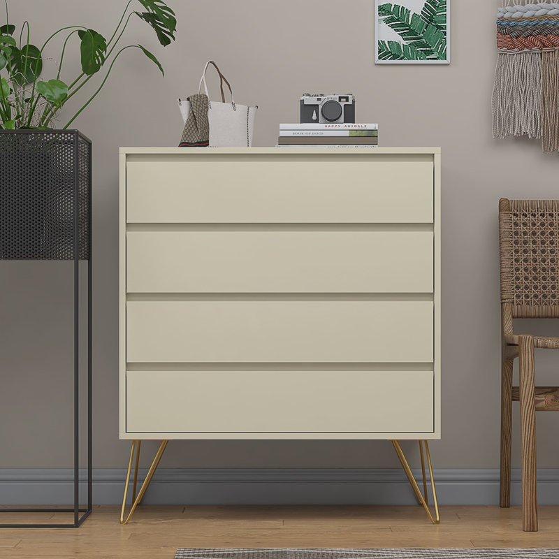Aanika 76.5cm W 3 - Drawer Chest of Drawers, Cream