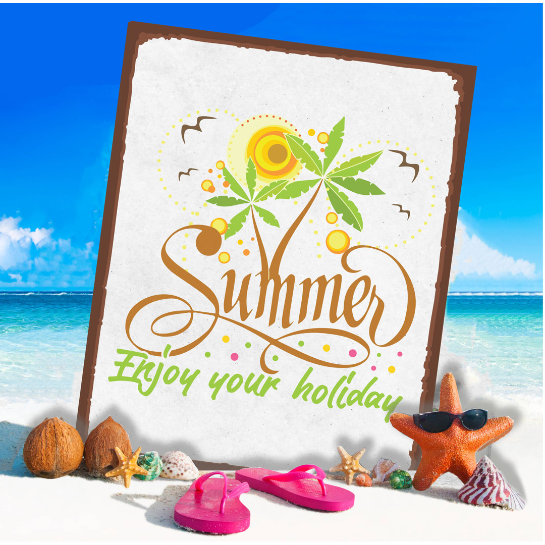 Holiday Summer Time Fun Beach Sea - Metal Wall Sign Plaque