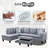 3-Piece Linen Sectional Sofa-617024233-617024232