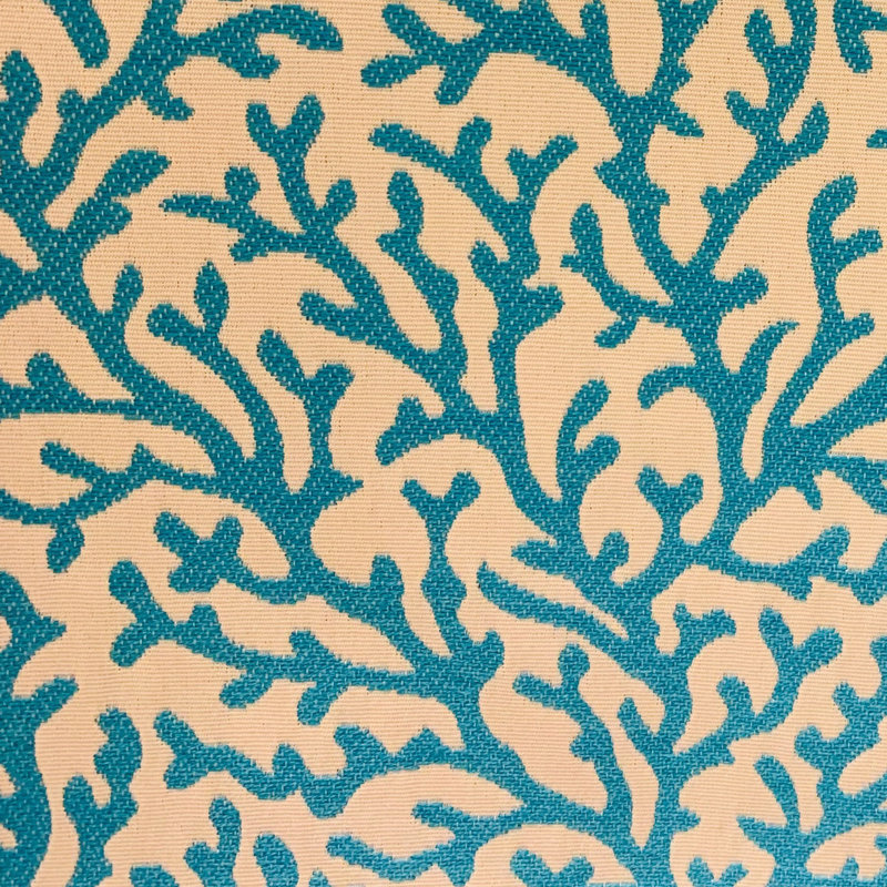 Bleu de turquoise Plutus, motif floral crème Coussin décoratif, 16 po x 1 po, Vert