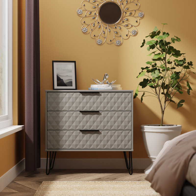 Talita 77cm W 3 - Drawer Chest of Drawers, Grey