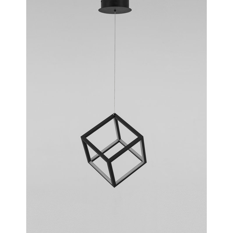 1 - Light LED Square/Rectangle Pendant, Black