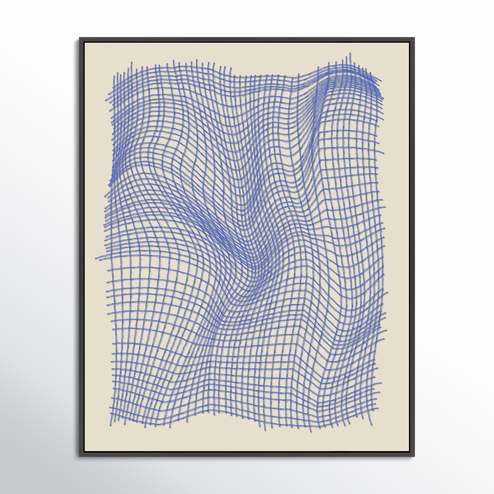 Netting 4 by Jacques Pilon, Black Single Structure Framed Canvas, 38" H x 30" W x 1.25" D