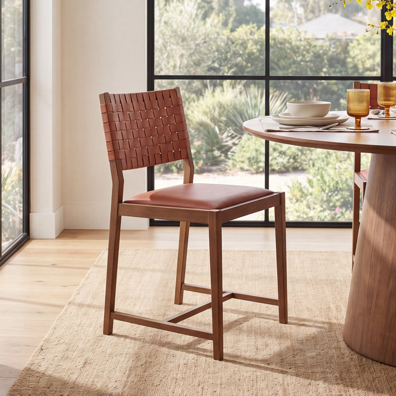 Morrow Solid Wood Side Chair, Brown/Walnut