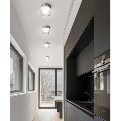 Autavia 5.375 In. 1 Light Integrated LED Wall Light With Clear Acrylic Shade, Adjustable Color Temperature