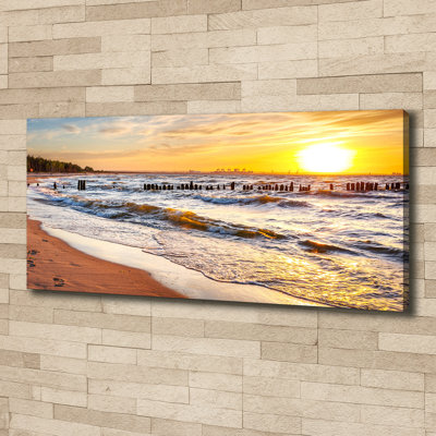 Sunset Beach 1 Piece Wall Art on Canvas