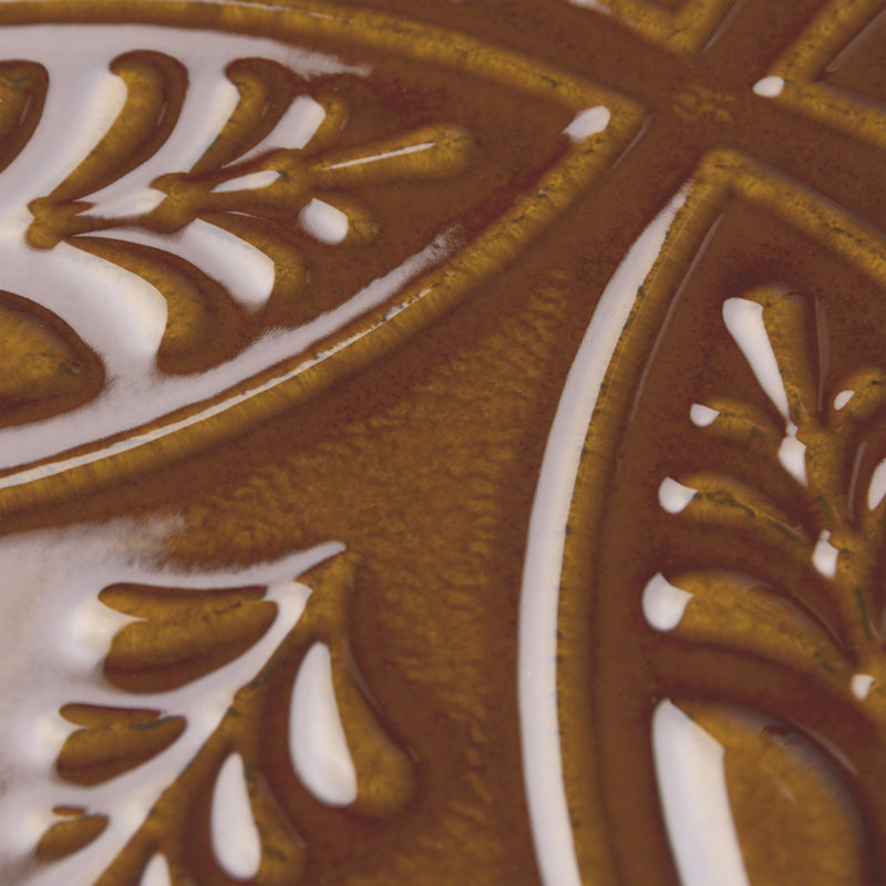 Trend 8" x 8" Ceramic Patterned Wall Tile, Orange