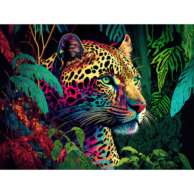 Jaguar In The Jungle II - No Frame Art Prints on Float Glass
