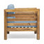 2 Mid-Century Modern Wood Club Chairs - Pecan + Blue Finish  2  Wood, Flair