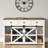 55-Inch Sliding Barn Door Sideboard with Adjustable Shelves, 3 Drawers, and Industrial Metal Accents for Versatile Home Storage.-1485923856