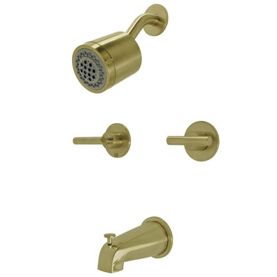Kingston Brass Manhattan Double-Handle Tub and Shower Faucet