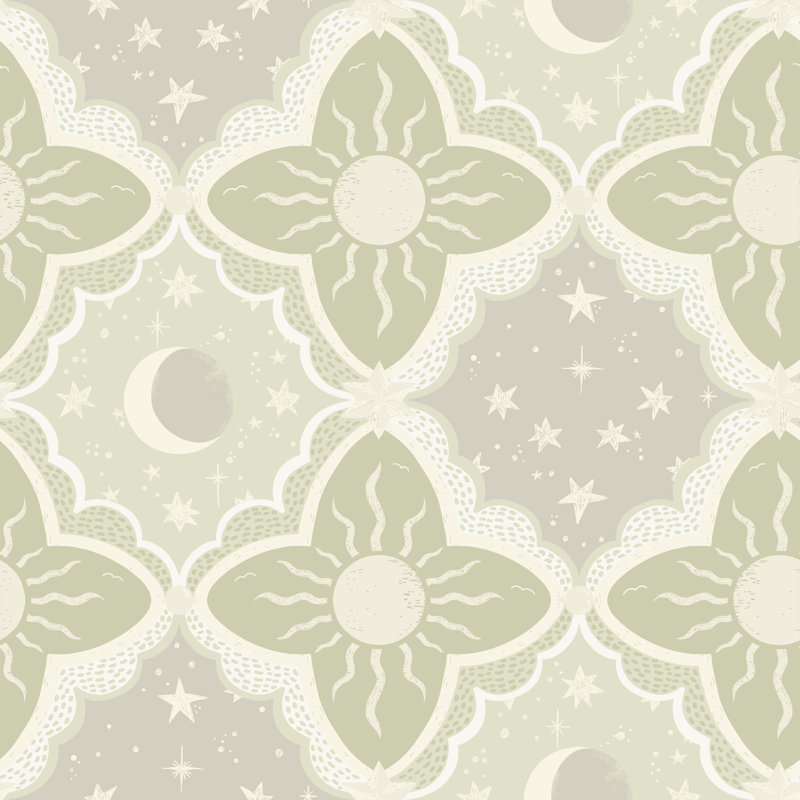 Galerie Resan Sun and Moon Wallpaper, Green