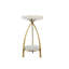 Cosmos Marble Top 3 Legs End Table with Storage