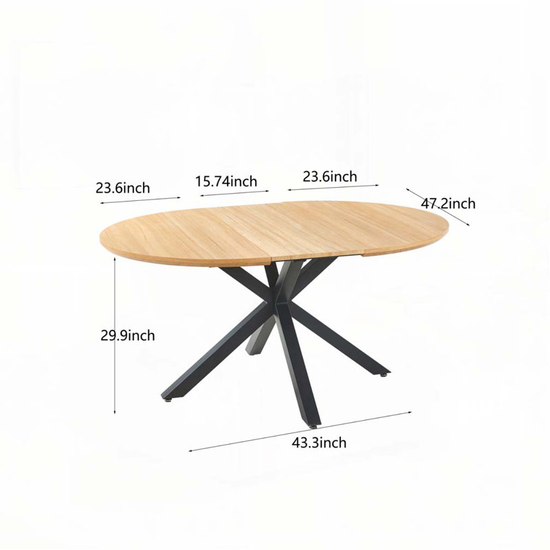 Table de salle à manger extensible, Noir