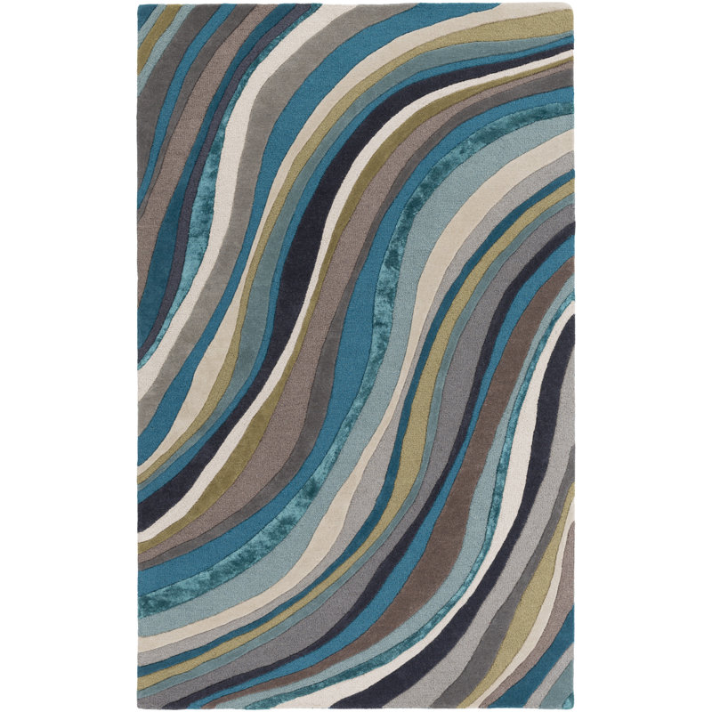 Pena Hand Tufted Abstract Indoor Rug, Rectangle 5' x 8'