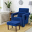 Fauteuil d'appoint moderne en molleton berbère avec repose-pieds et coussin de taille pour le salon-378526563