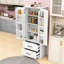 Garde-manger à 2 tiroirs Farmhouse avec tablettes réglables et 8 compartiments de porte-709960341