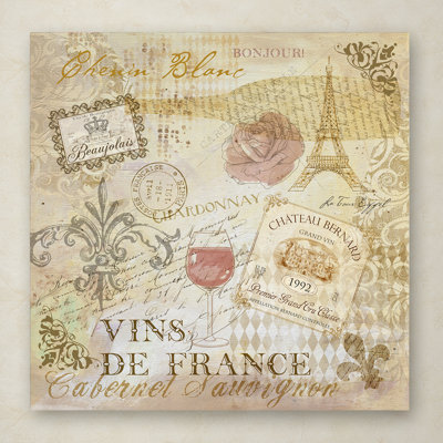 « french wine », reproduction d’impression sur toile tendue