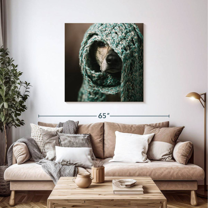 Chien enveloppé Brampt, H 39 po x l 39 po