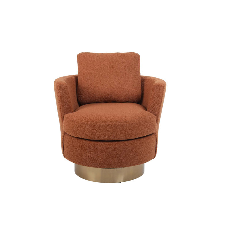 Fauteuil demi-tonneau Lindall, Fausse fourrure brune