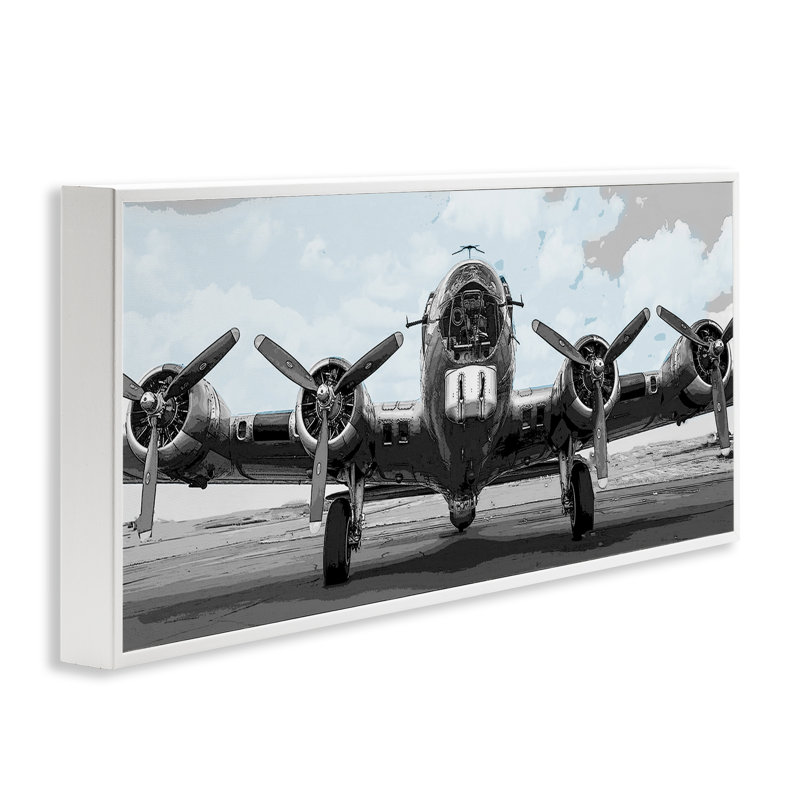 Giclée d'avions de l'aviation historique, dessin de Kim Allen, H 10 po x l 24 po, Encadrement giclée blanc côtier