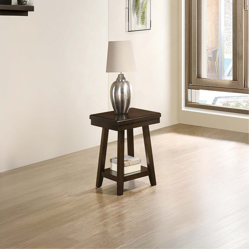 Table de bout avec rangement en bois d'hévéa pour table de bout 1 pièce Modern Bold