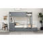 Lit superposé avec finition grise, lit gigogne simple et rangement de bureau, prises pour lit gigogne pratique, tiroirs cachés