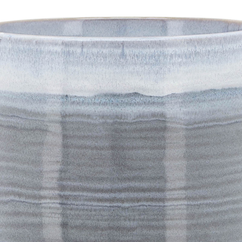 POT DE FLEURS EN CÉRAMIQUE DE 8 po, FOND BLEU
